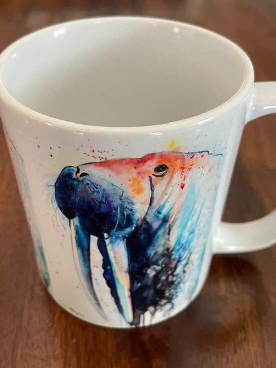 Source Unknown Other - Walrus Watercolor Print Mug Ceramic Painted By Slaveik Aladjova 2006!